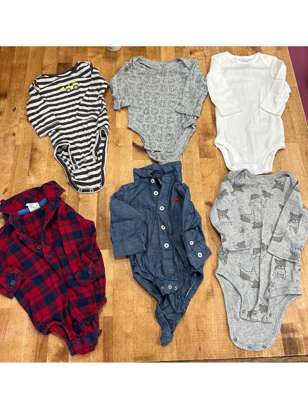 Baby Boys 3-6M Mixed Brand long sleeve bodysuit and Shirt Bundle